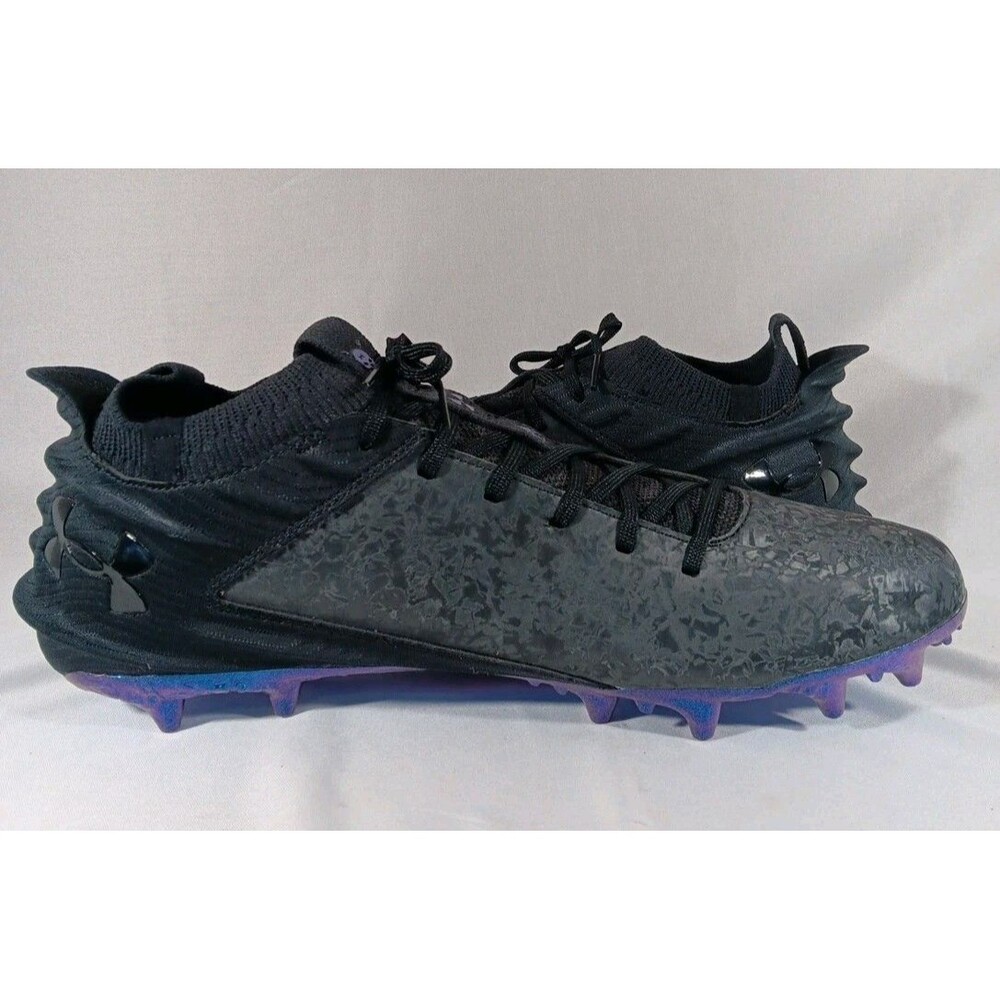 Under Armour Blur 2 MC Low Top Cleat Men’s 15 (3027978-001) Suede Black Mod Grey - Picture 2 of 8